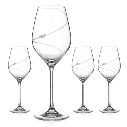 Silhouette Crystal White Wine Glasses - Set of 4
