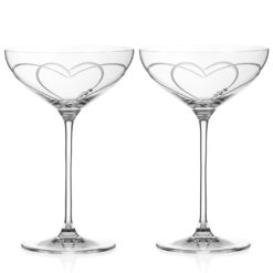 Toast Heart Champagne Saucers - Set of 2