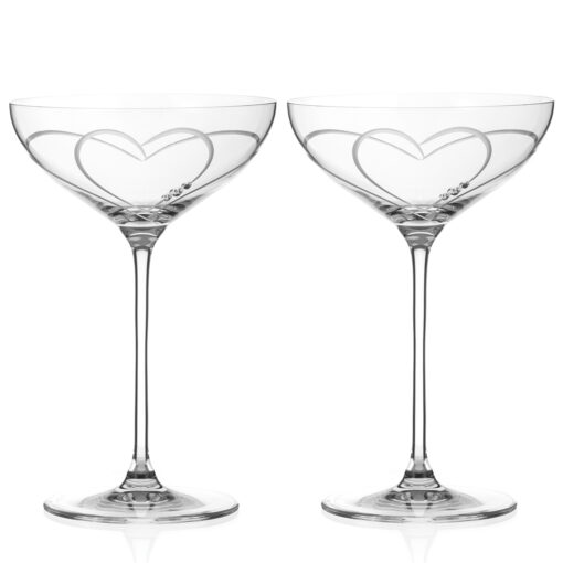 Toast Heart Champagne Saucers - Set of 2