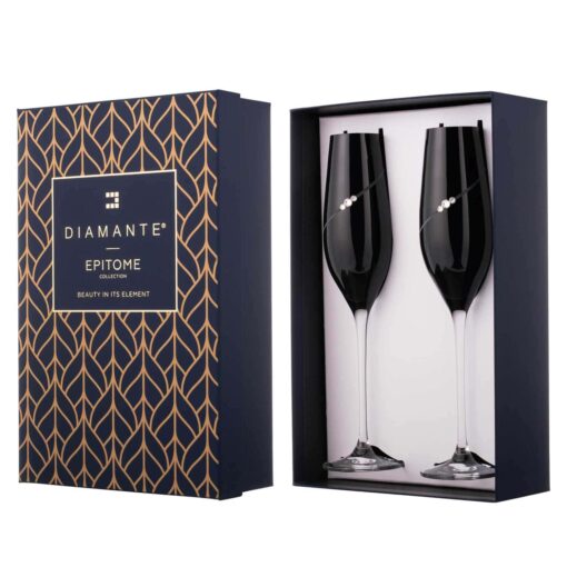 Flûtes à champagne Silhouette noirs - Lot de 2 – Image 2