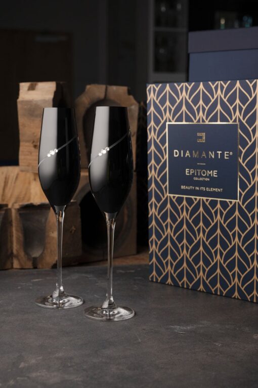 Flûtes à champagne Silhouette noirs - Lot de 2 – Image 3