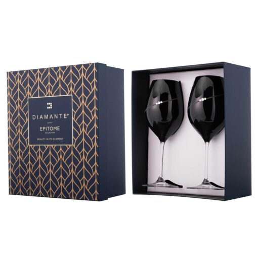 Black Silhouette Red Wine Glasses - Set of 2 - Image 2